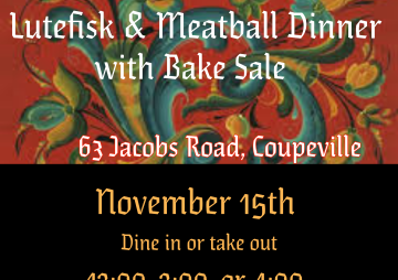 Lutefisk & Meatball Dinner with Bake Sale